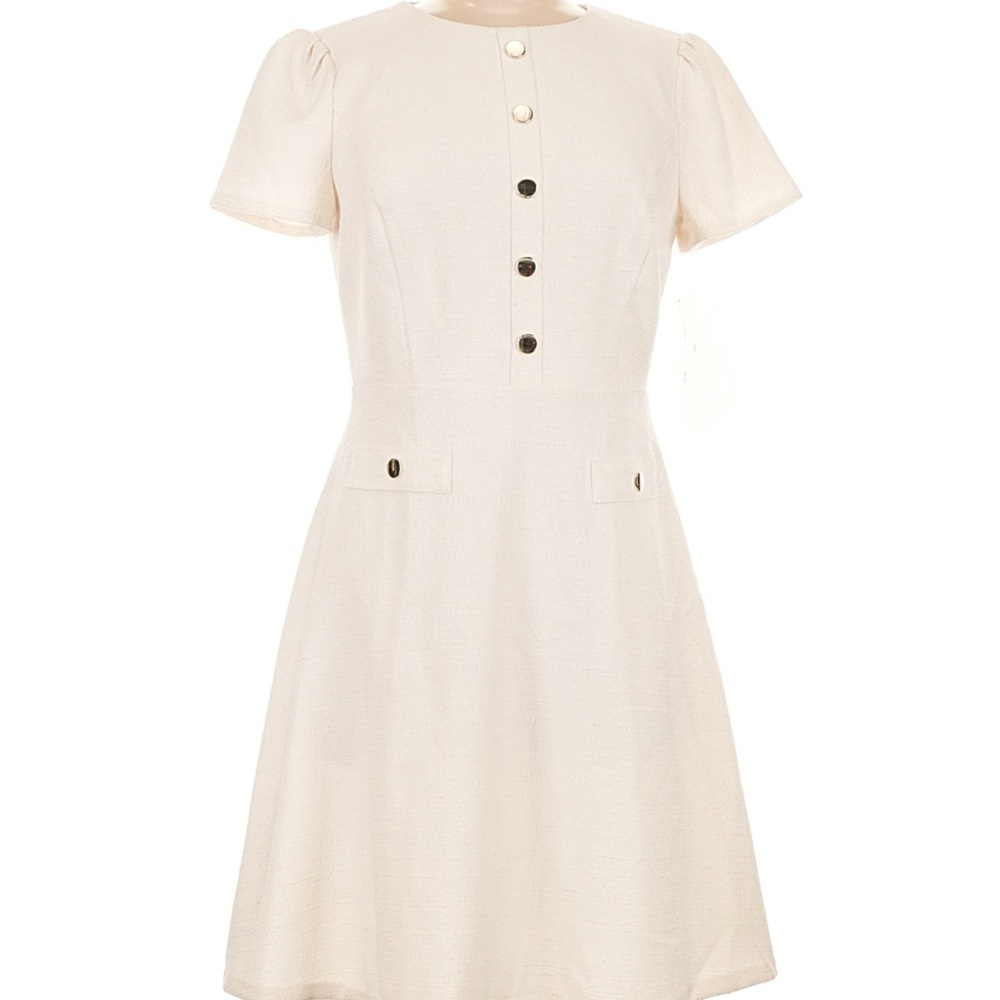 Andrew Marc Cream Mini Dress Fit and Flare Size 16 Easter White Classic NWOT